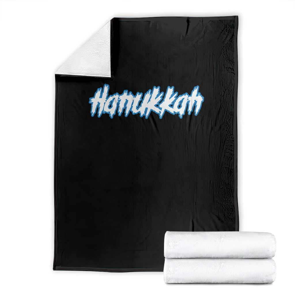 Hanukkah Heavy Metal Throw Blanket Jewish Menorah Dreidel TS10 Black Print Your Wear