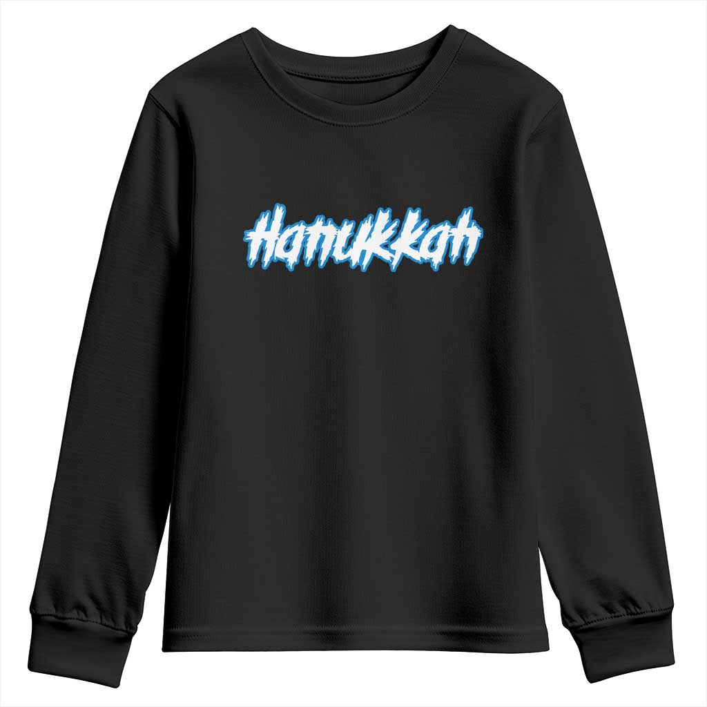 Hanukkah Heavy Metal Youth Sweatshirt Jewish Menorah Dreidel TS10 Black Print Your Wear
