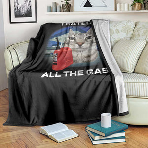 Sarcastic Cat Meme Throw Blanket Funny Retro I Eated All The Gas Gen Z Humor TS10 Print Your Wear