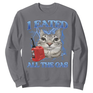 Sarcastic Cat Meme Sweatshirt I Eated All The Gas Gen Z Humor Bootleg TS10 Charcoal Print Your Wear