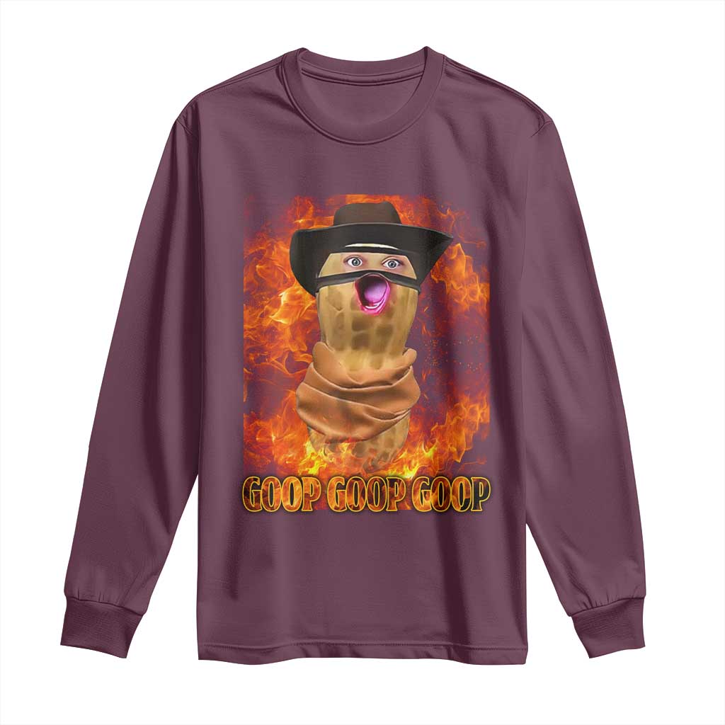 Peanut Goop Meme Long Sleeve Shirt Funny Bungulator TS10 Maroon Print Your Wear