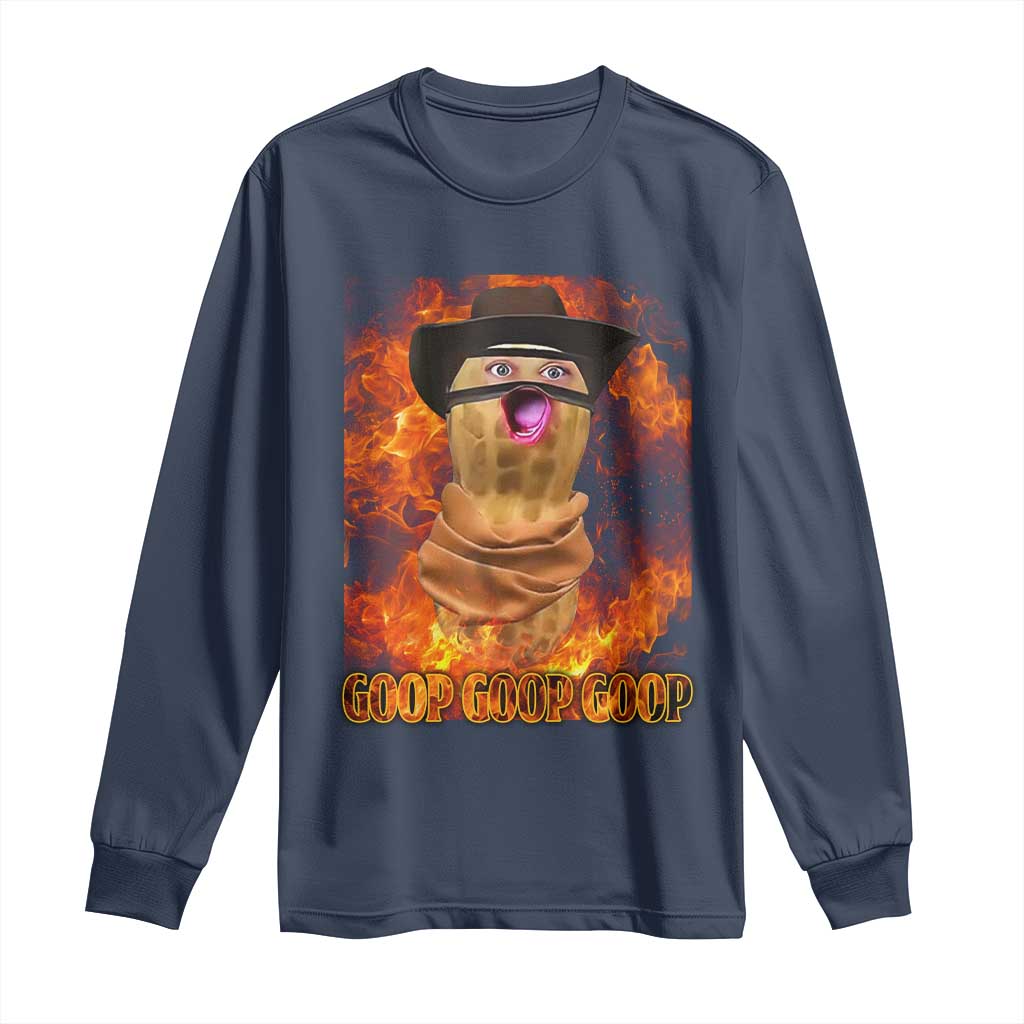 Peanut Goop Meme Long Sleeve Shirt Funny Bungulator TS10 Navy Print Your Wear