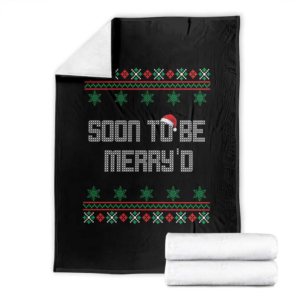 Soon To Be Merry'd Christmas Throw Blanket Engaged Couple Matching TS10 Black Print Your Wear