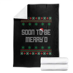 Soon To Be Merry'd Christmas Throw Blanket Engaged Couple Matching TS10 Black Print Your Wear