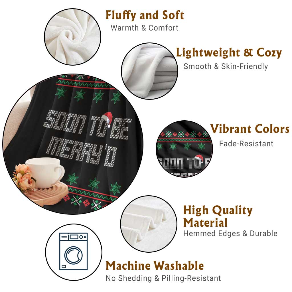 Soon To Be Merry'd Christmas Throw Blanket Engaged Couple Matching TS10 Print Your Wear