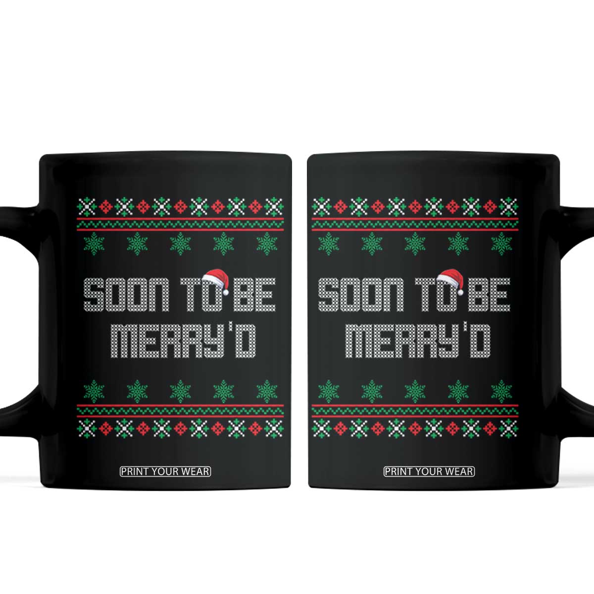 Soon To Be Merry'd Christmas Coffee Mug Engaged Couple Matching TS10 Black Print Your Wear