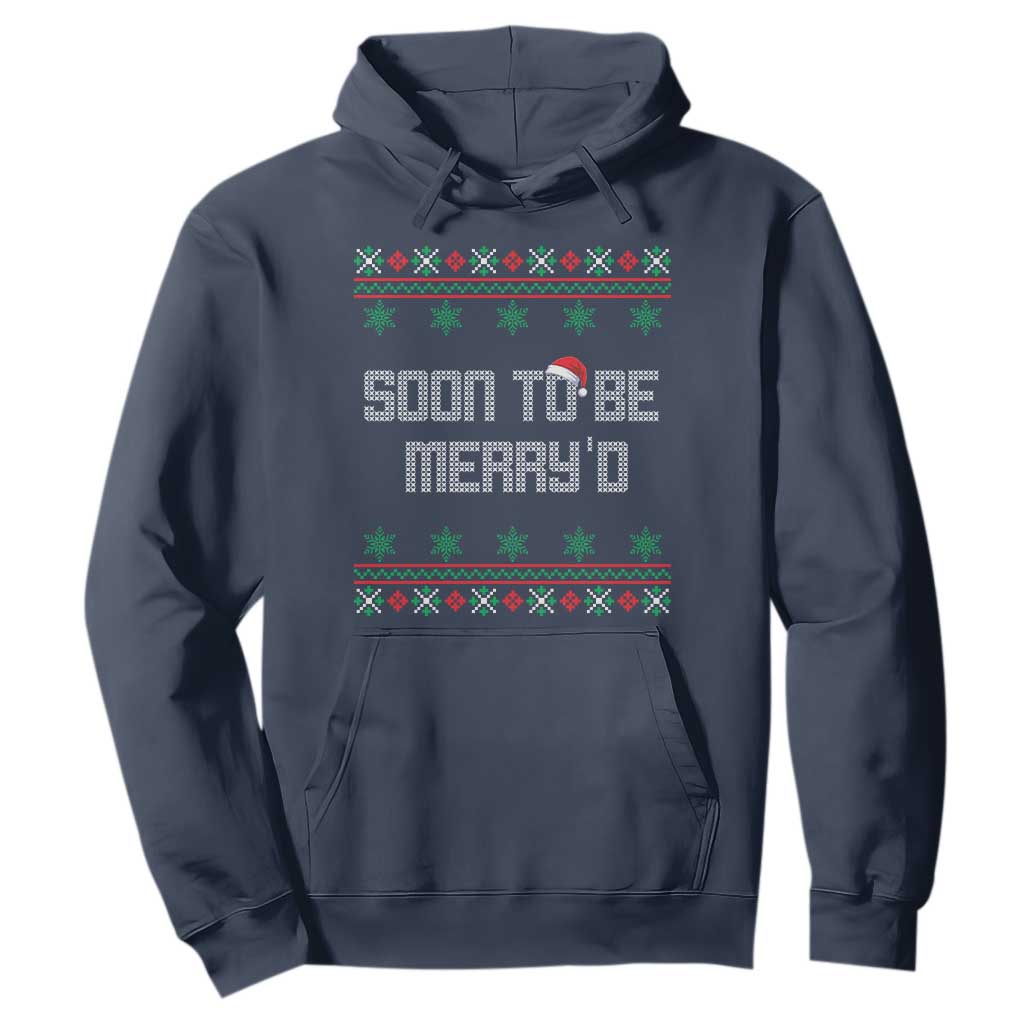 Soon To Be Merry'd Christmas Hoodie Engaged Couple Matching TS10 Navy Print Your Wear