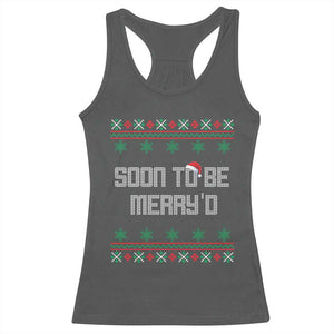 Soon To Be Merry'd Christmas Racerback Tank Top Engaged Couple Matching TS10 Dark Heather Print Your Wear