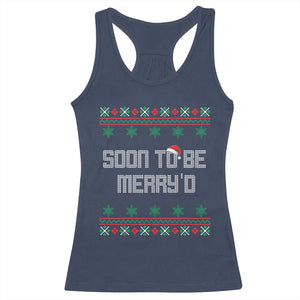 Soon To Be Merry'd Christmas Racerback Tank Top Engaged Couple Matching TS10 Navy Print Your Wear