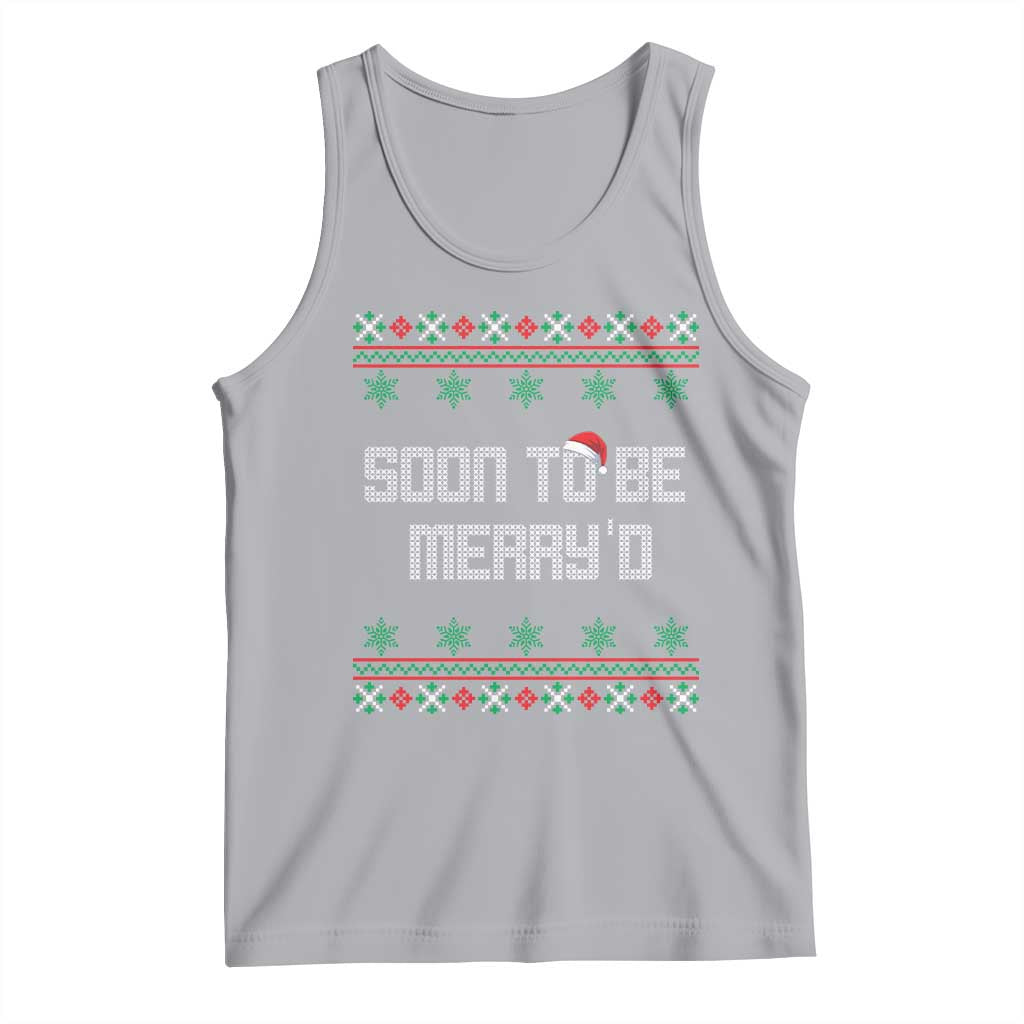 Soon To Be Merry'd Christmas Tank Top Engaged Couple Matching TS10 Athletic Heather Print Your Wear