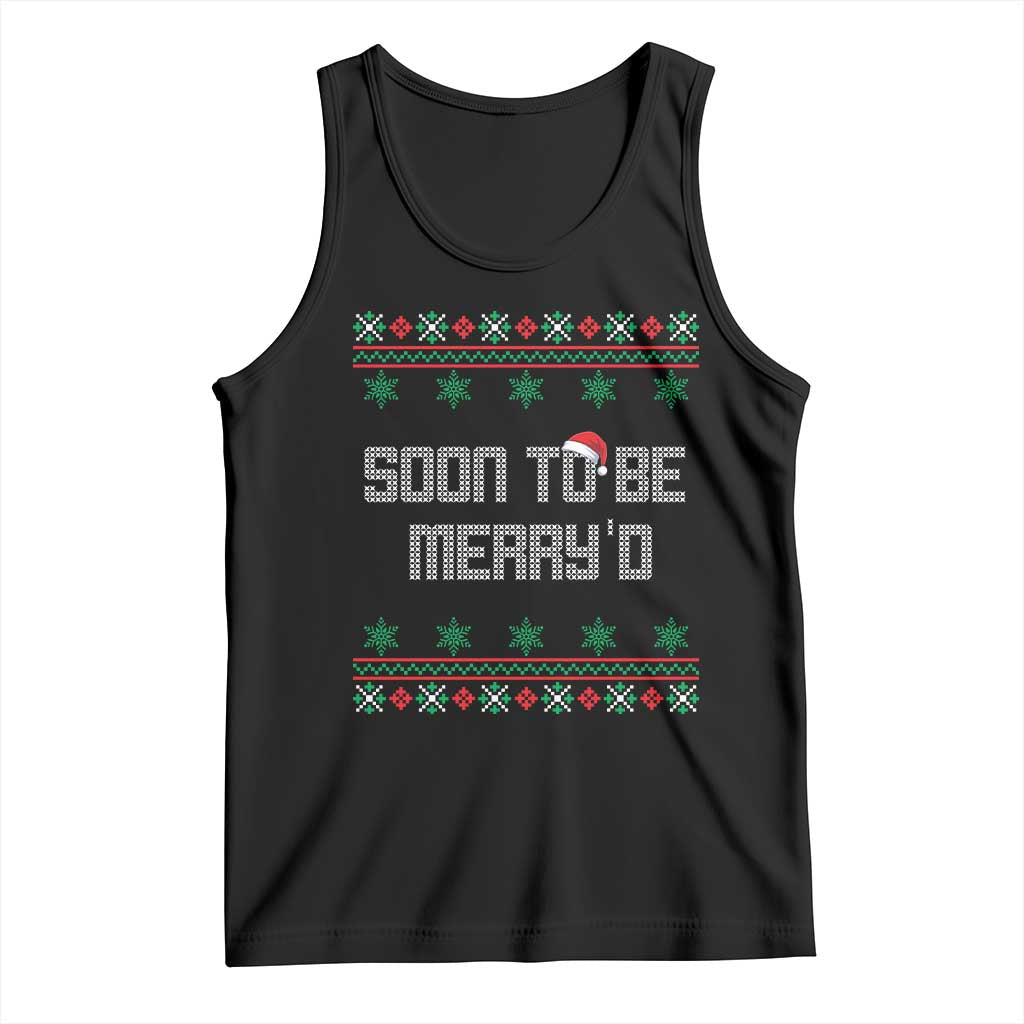 Soon To Be Merry'd Christmas Tank Top Engaged Couple Matching TS10 Black Print Your Wear