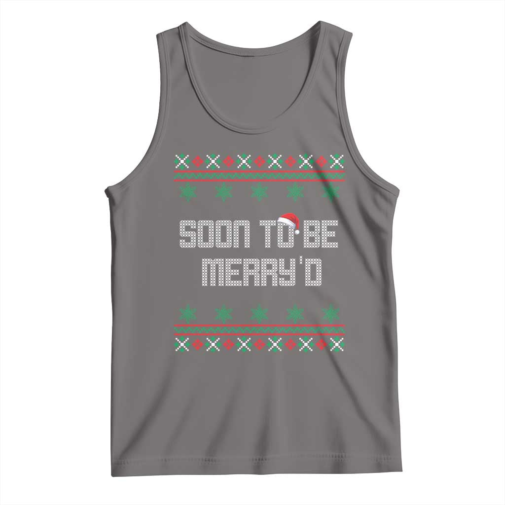 Soon To Be Merry'd Christmas Tank Top Engaged Couple Matching TS10 Deep Heather Print Your Wear