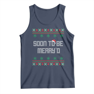 Soon To Be Merry'd Christmas Tank Top Engaged Couple Matching TS10 Navy Print Your Wear