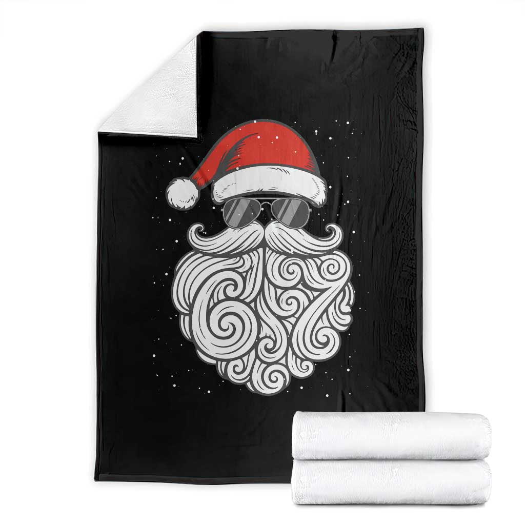 67 Christmas Santa Throw Blanket 6 7 Meme Pajamas Holiday Gen Alpha Slang Teen TS10 Black Print Your Wear