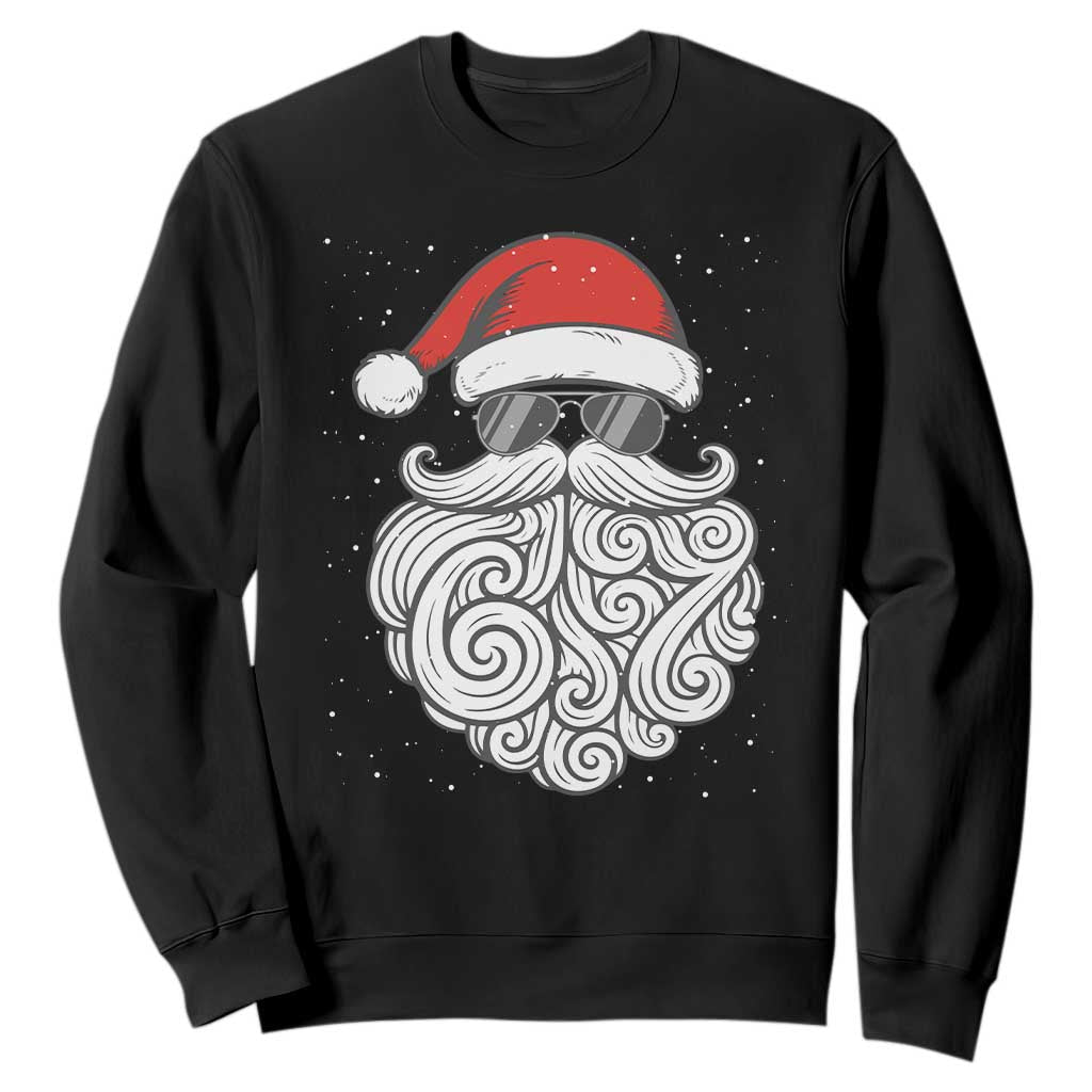 67 Christmas Santa Sweatshirt 6 7 Meme Pajamas Holiday Gen Alpha Slang Teen TS10 Black Print Your Wear