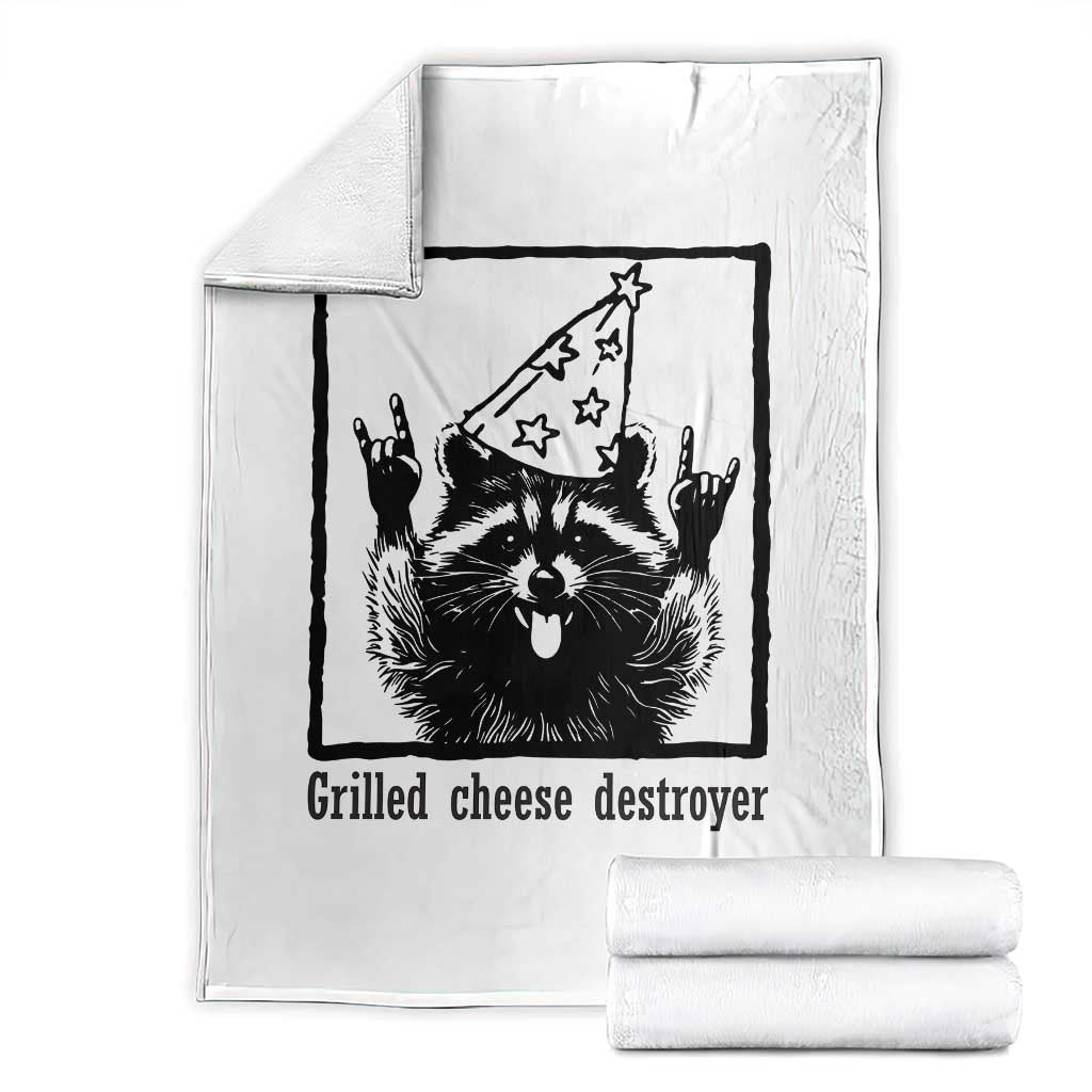Vintage Raccoon Throw Blanket Retro Silly Trash Panda Meme TS10 White Print Your Wear