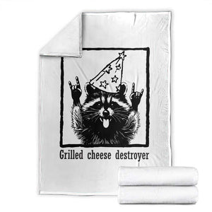 Vintage Raccoon Throw Blanket Retro Silly Trash Panda Meme TS10 White Print Your Wear