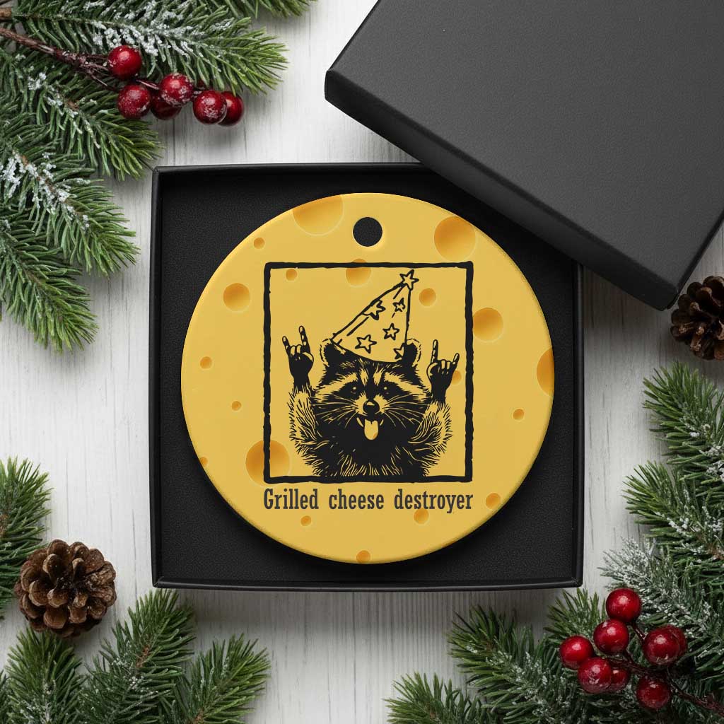 Vintage Raccoon Ceramic Ornament Retro Silly Trash Panda Meme TS10 1pc Yellow Cheese Print Your Wear
