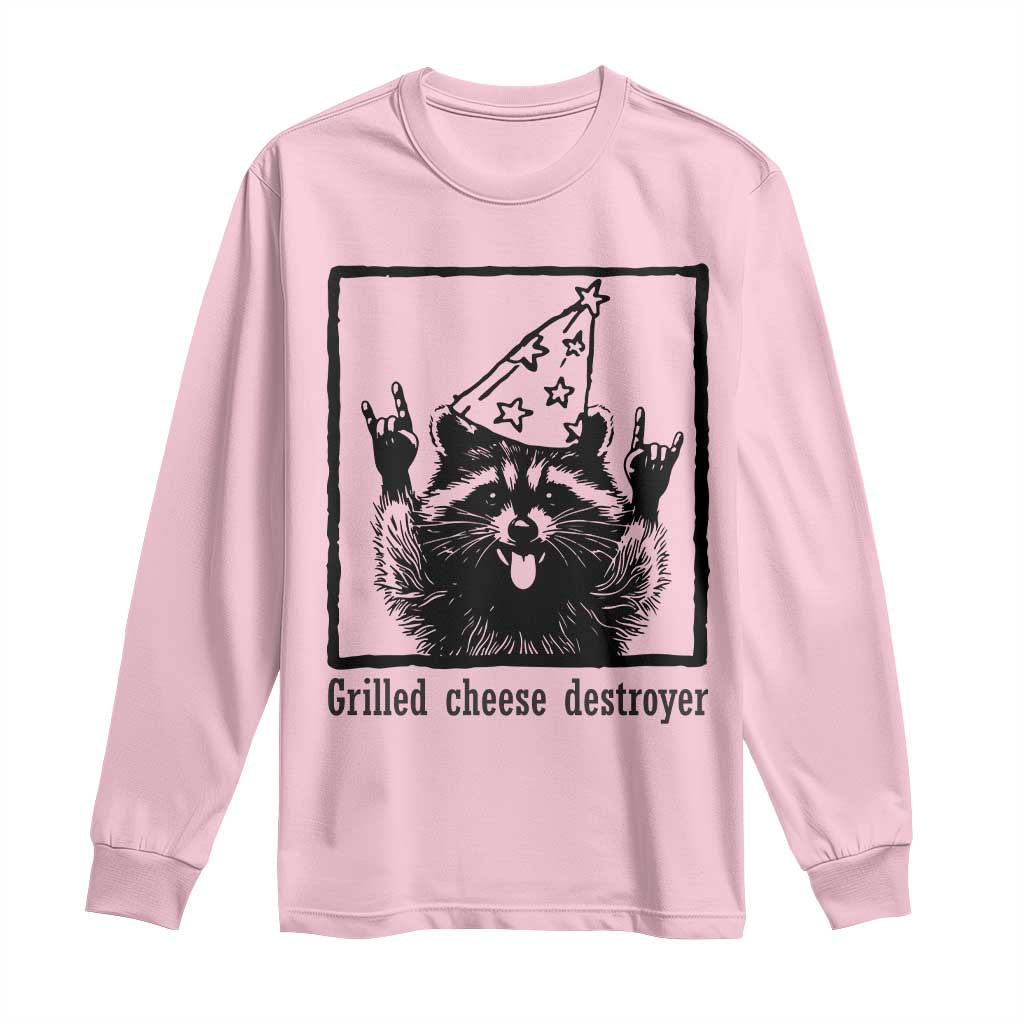 Vintage Raccoon Long Sleeve Shirt Retro Silly Trash Panda Meme TS10 Light Pink Print Your Wear