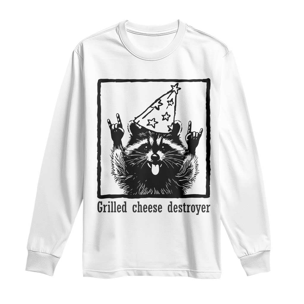 Vintage Raccoon Long Sleeve Shirt Retro Silly Trash Panda Meme TS10 White Print Your Wear