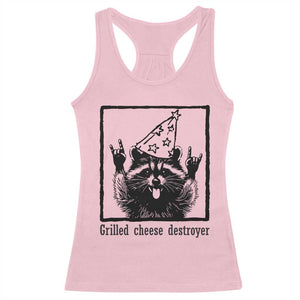 Vintage Raccoon Racerback Tank Top Retro Silly Trash Panda Meme TS10 Light Pink Print Your Wear