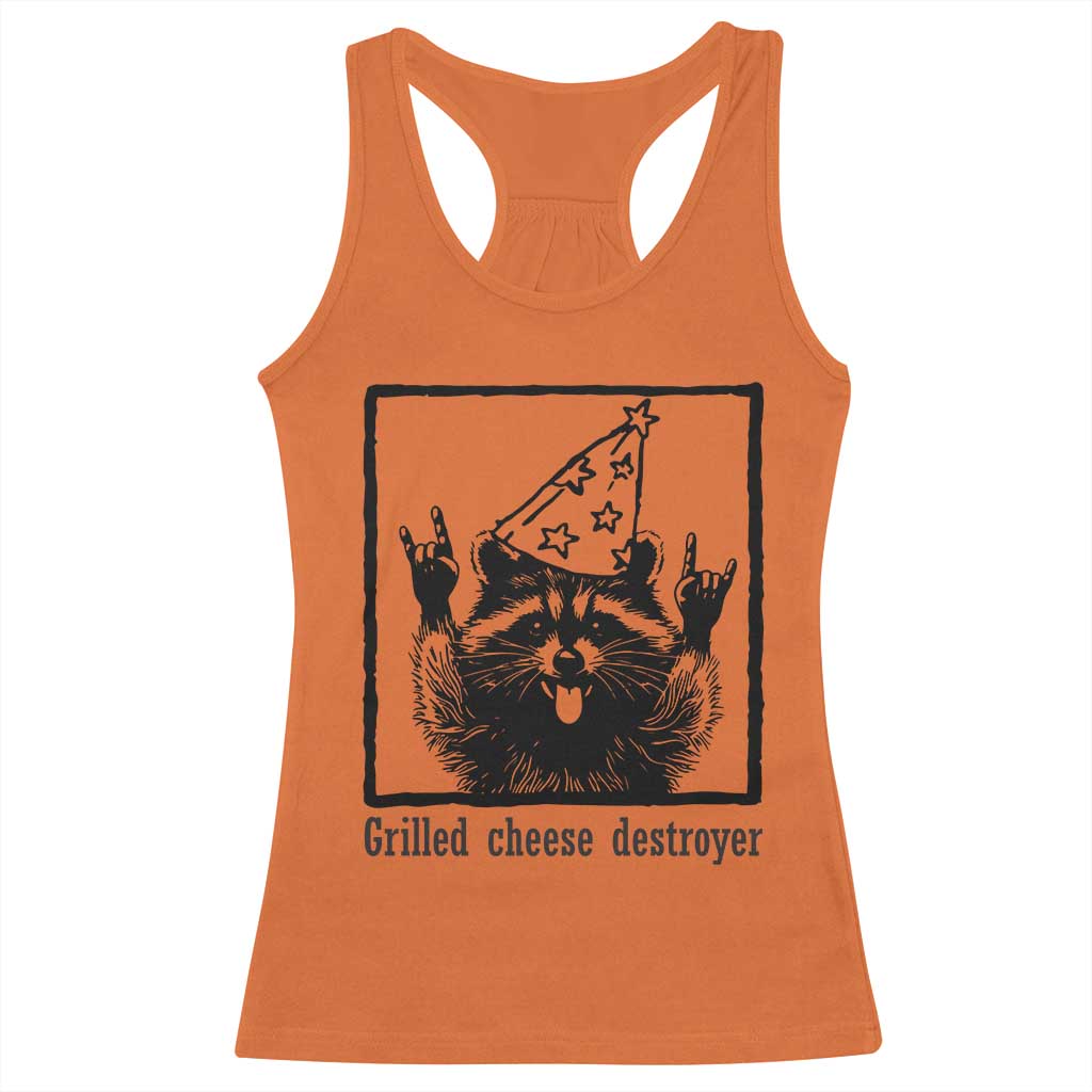 Vintage Raccoon Racerback Tank Top Retro Silly Trash Panda Meme TS10 Orange Print Your Wear