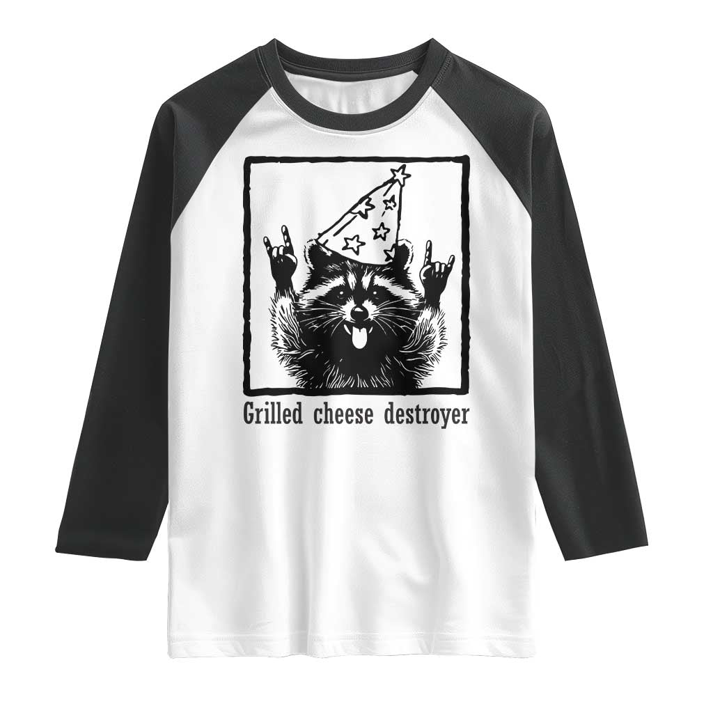 Vintage Raccoon Raglan Shirt Retro Silly Trash Panda Meme TS10 White Black Print Your Wear