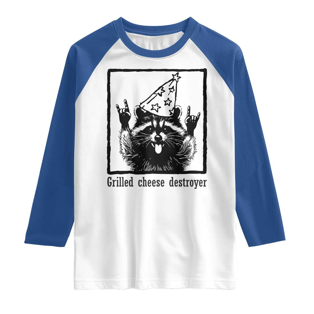 Vintage Raccoon Raglan Shirt Retro Silly Trash Panda Meme TS10 White Royal Print Your Wear