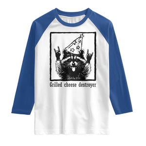 Vintage Raccoon Raglan Shirt Retro Silly Trash Panda Meme TS10 White Royal Print Your Wear