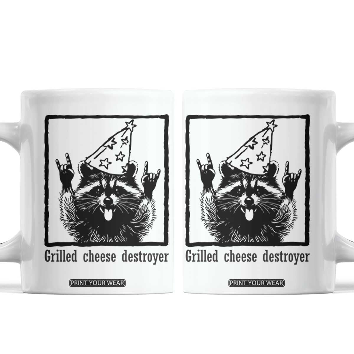 Vintage Raccoon Coffee Mug Retro Silly Trash Panda Meme TS10 White Print Your Wear