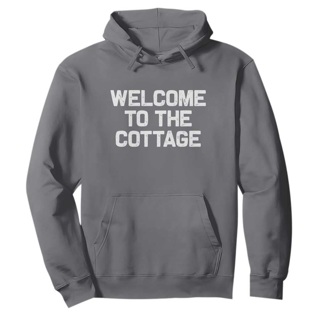 Welcome To The Cottage Hoodie TS10 Charcoal Print Your Wear
