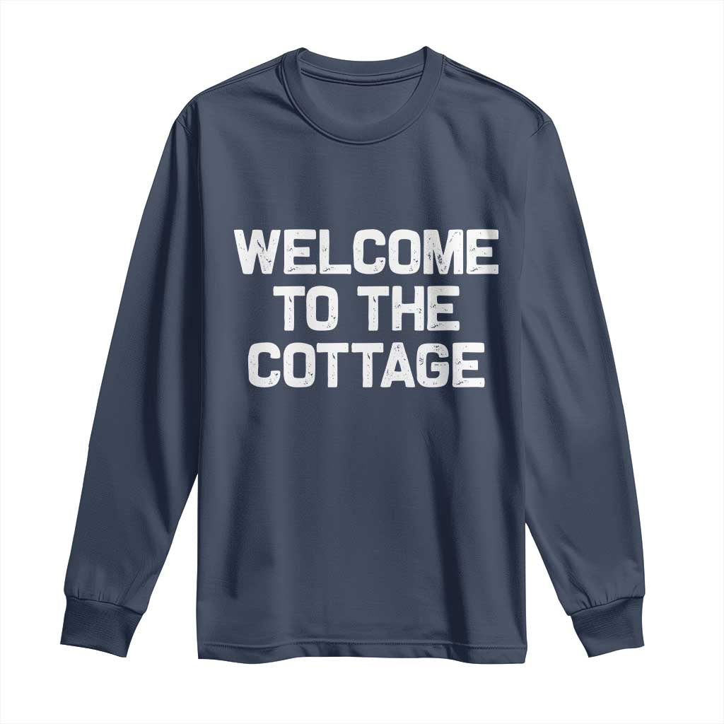 Welcome To The Cottage Long Sleeve Shirt TS10 Navy Print Your Wear