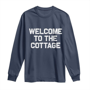 Welcome To The Cottage Long Sleeve Shirt TS10 Navy Print Your Wear