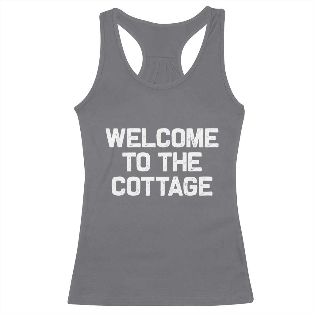 Welcome To The Cottage Racerback Tank Top TS10 Charcoal Print Your Wear
