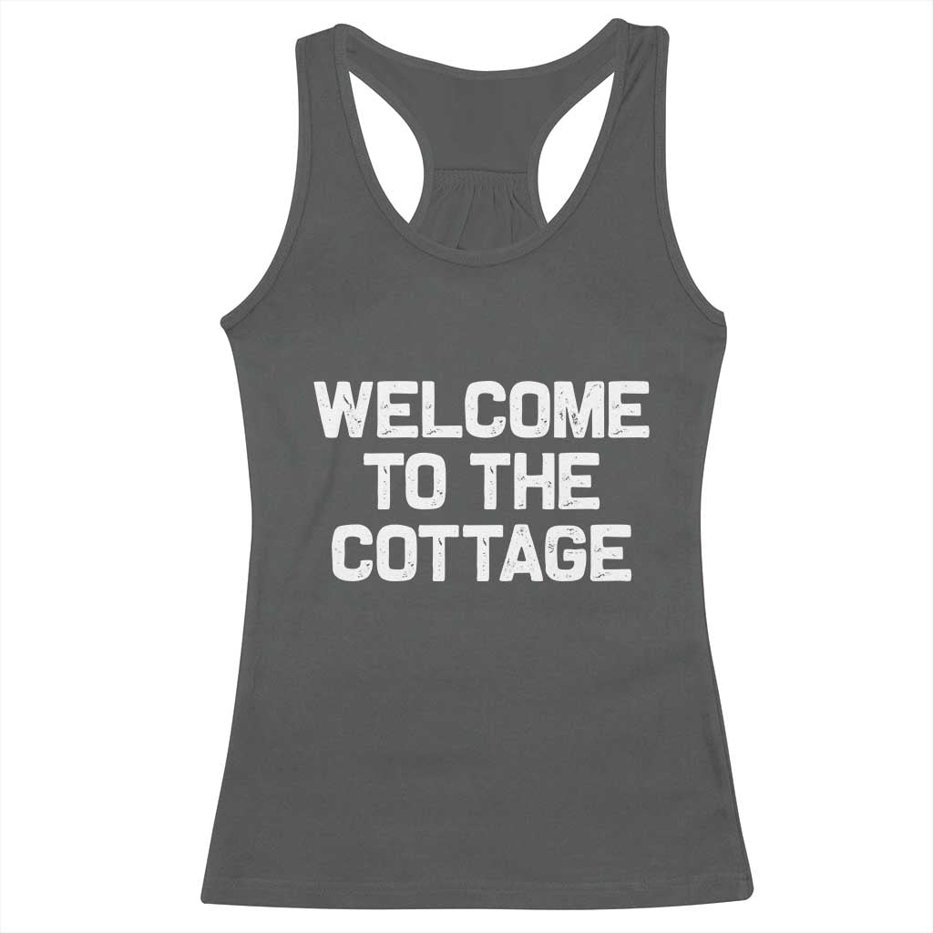 Welcome To The Cottage Racerback Tank Top TS10 Dark Heather Print Your Wear