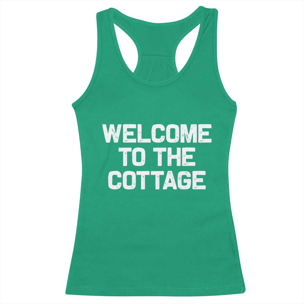Welcome To The Cottage Racerback Tank Top TS10 Irish Green Print Your Wear