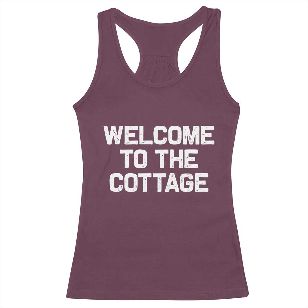 Welcome To The Cottage Racerback Tank Top TS10 Maroon Print Your Wear