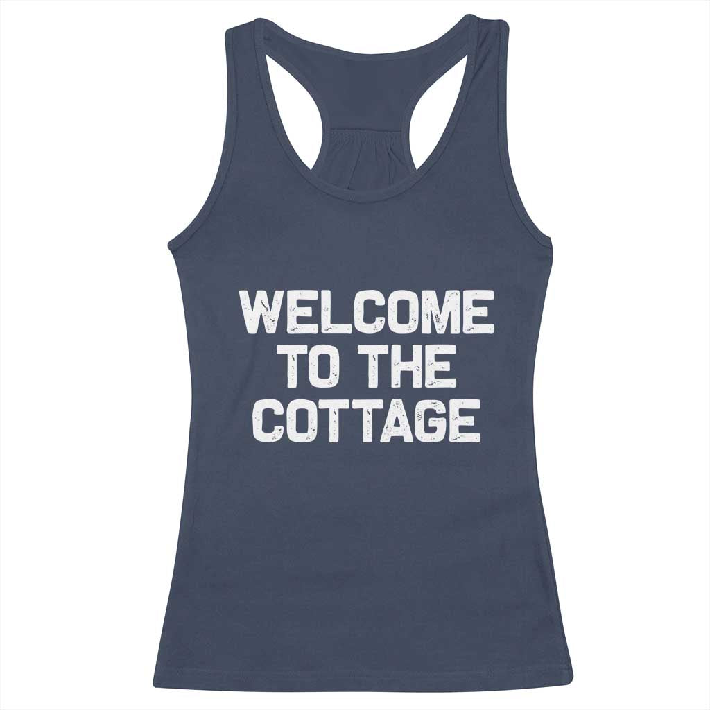 Welcome To The Cottage Racerback Tank Top TS10 Navy Print Your Wear