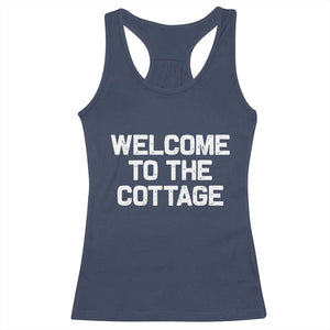 Welcome To The Cottage Racerback Tank Top TS10 Navy Print Your Wear