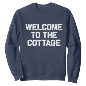Welcome To The Cottage Sweatshirt TS10 Navy Print Your Wear