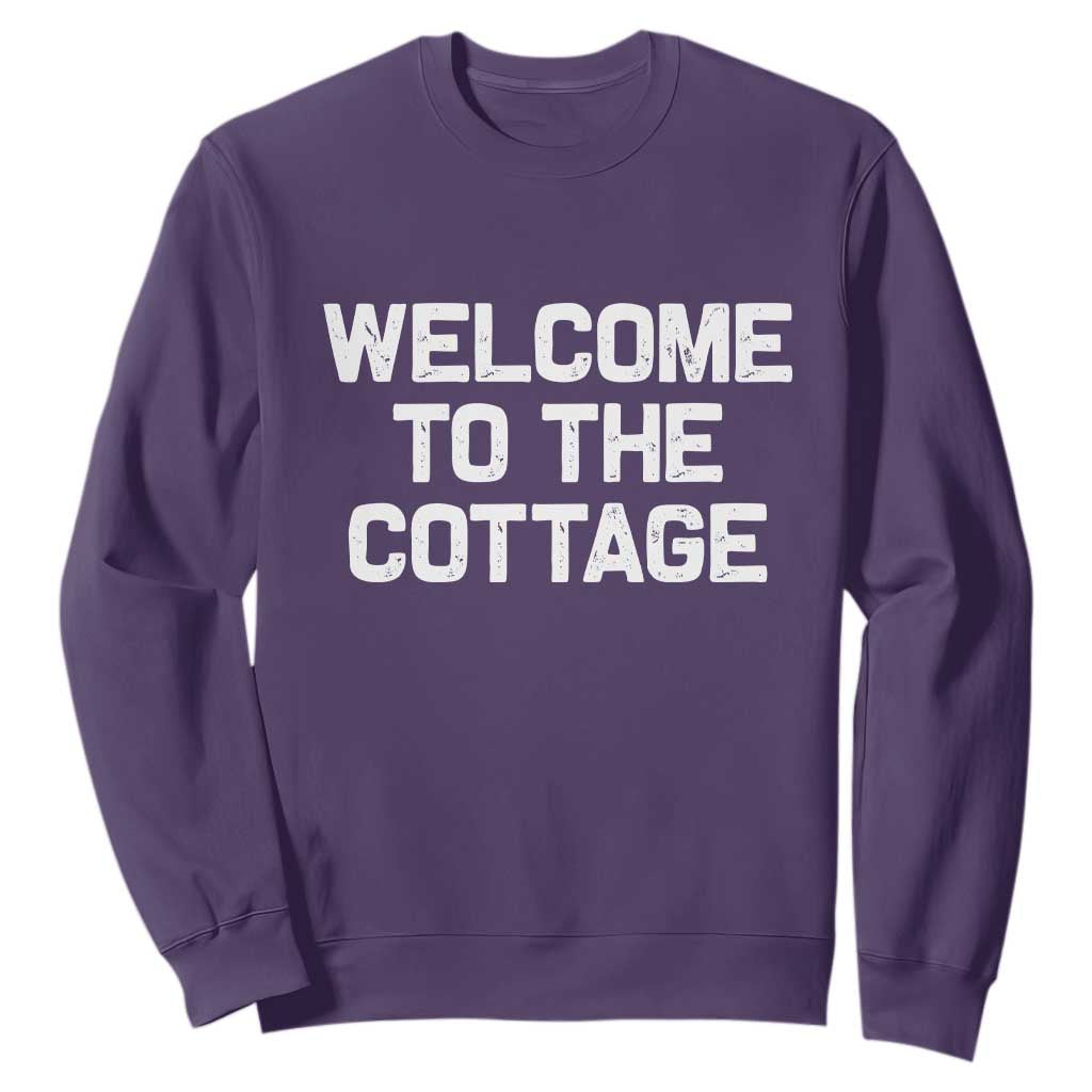 Welcome To The Cottage Sweatshirt TS10 Purple Print Your Wear