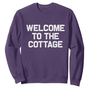 Welcome To The Cottage Sweatshirt TS10 Purple Print Your Wear