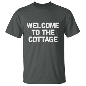 Welcome To The Cottage T Shirt TS10 Dark Heather Print Your Wear