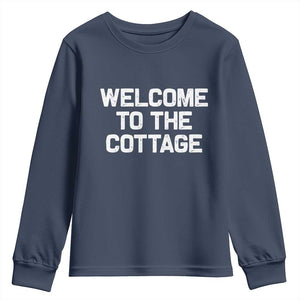 Welcome To The Cottage Youth Sweatshirt TS10 Navy Print Your Wear
