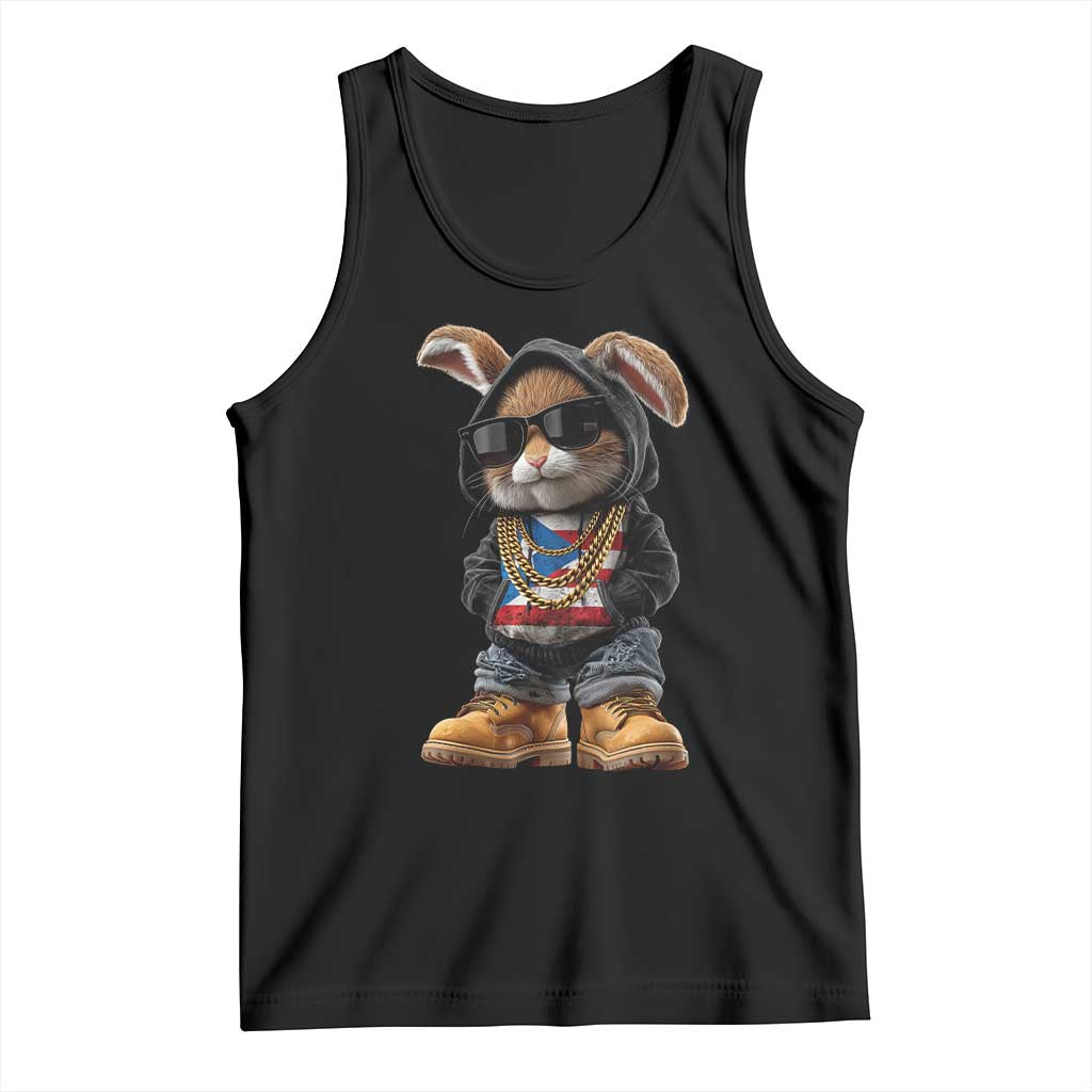 Bunny Puerto Rican Flag Tank Top Puerto Rican Taino Boricua Vibes TS10 Black Print Your Wear
