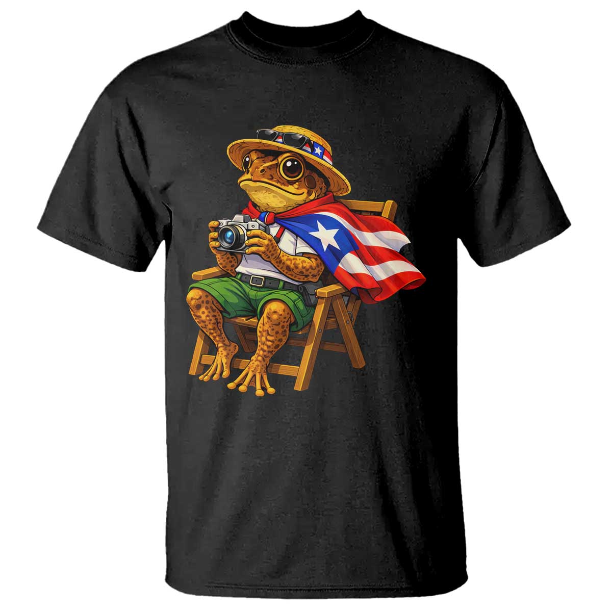 Funny Coqui Frog Puerto Rico Flag T Shirt Puerto Rican Taino Boricua Hispanic TS10 Black Print Your Wear