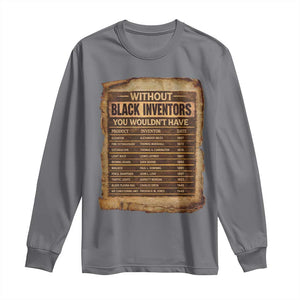 Black Inventors Long Sleeve Shirt Afro African Melanin Black History Month Juneteenth TS10 Charcoal Print Your Wear