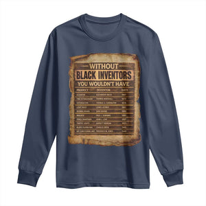 Black Inventors Long Sleeve Shirt Afro African Melanin Black History Month Juneteenth TS10 Navy Print Your Wear