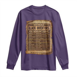 Black Inventors Long Sleeve Shirt Afro African Melanin Black History Month Juneteenth TS10 Purple Print Your Wear
