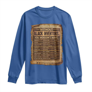 Black Inventors Long Sleeve Shirt Afro African Melanin Black History Month Juneteenth TS10 Royal Blue Print Your Wear